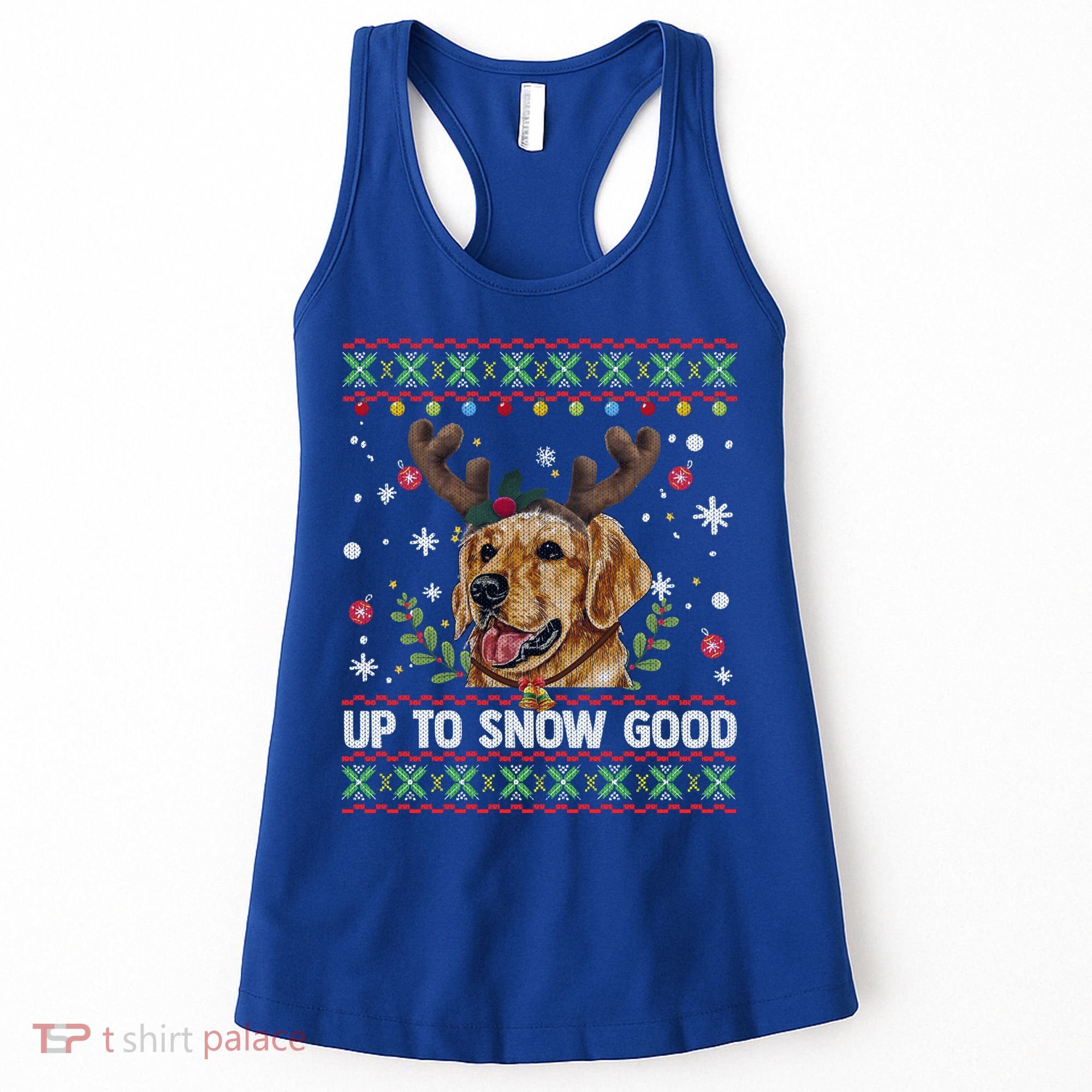 Golden Retriever Dog Reindeer Christmas Gift Ugly Sweater Gift Women's Tank Top