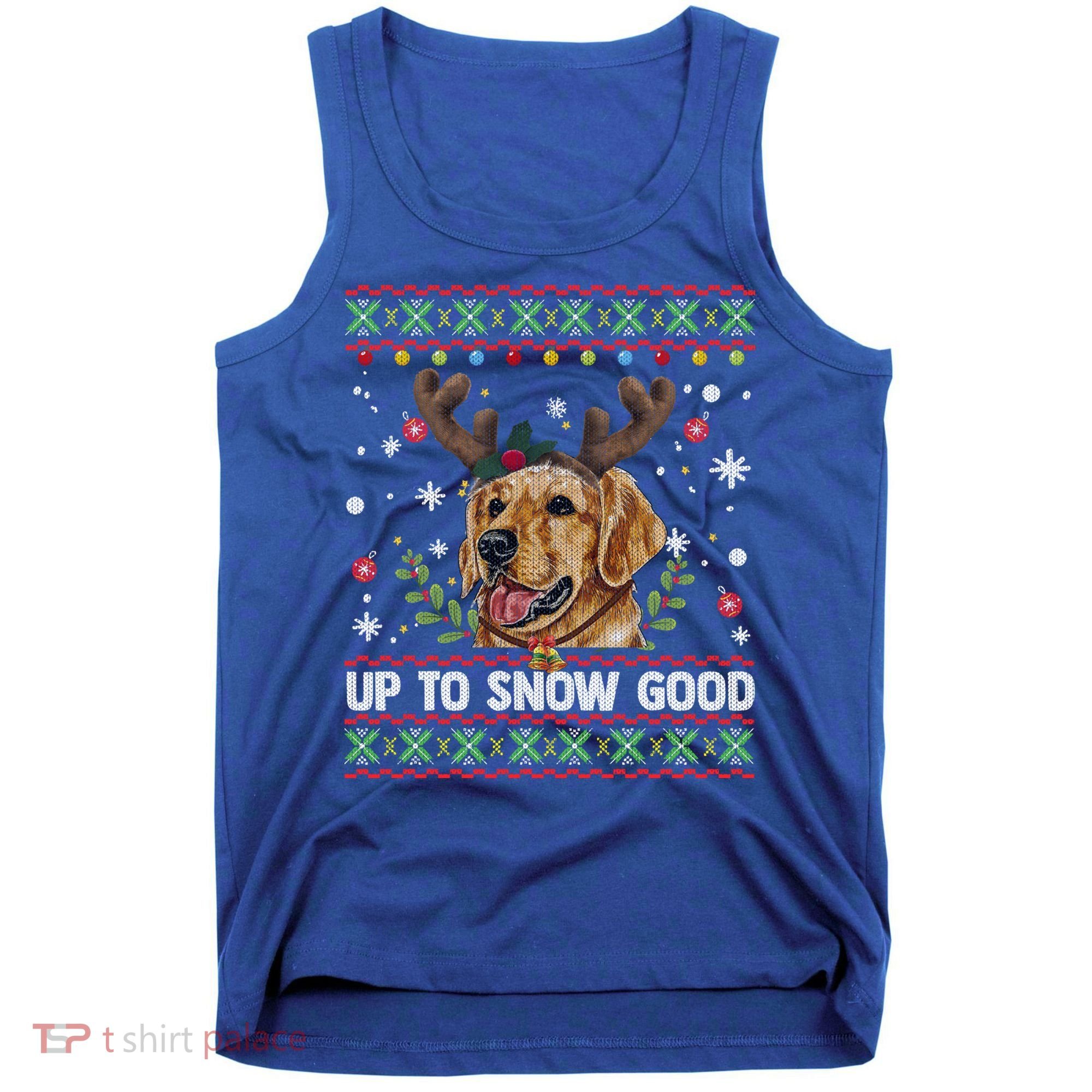 Golden Retriever Dog Reindeer Christmas Gift Ugly Sweater Gift Tank Top