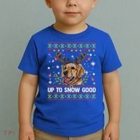 Golden Retriever Dog Reindeer Christmas Gift Ugly Sweater Gift Toddler T-Shirt thumb 2