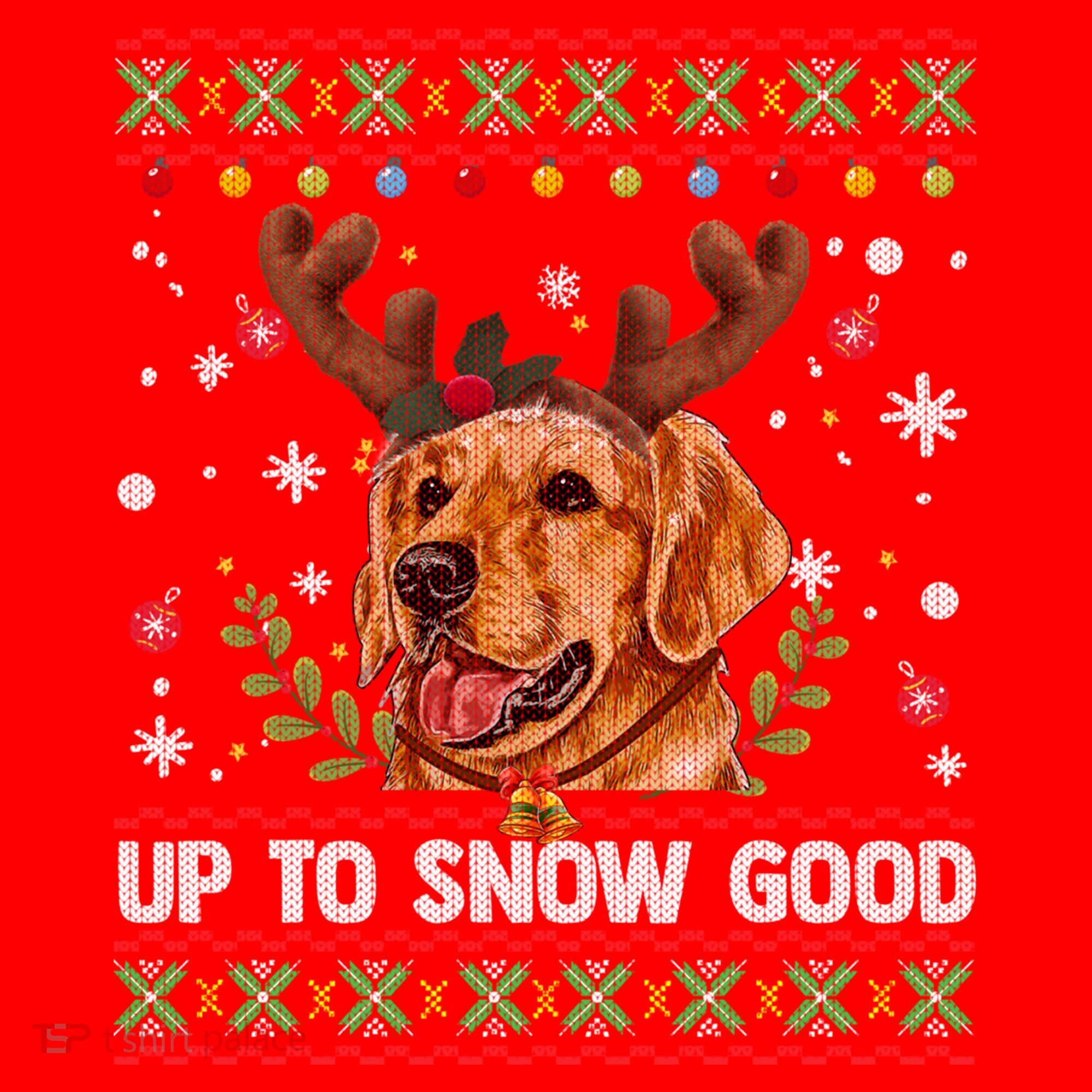 Golden Retriever Dog Reindeer Christmas Gift Ugly Sweater Gift Santa Hat