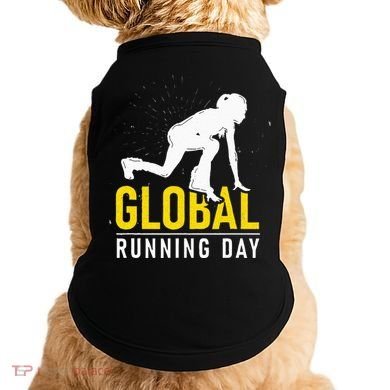 Global Running Day Gift For Runner Workout & Run Friends Doggie Tank
