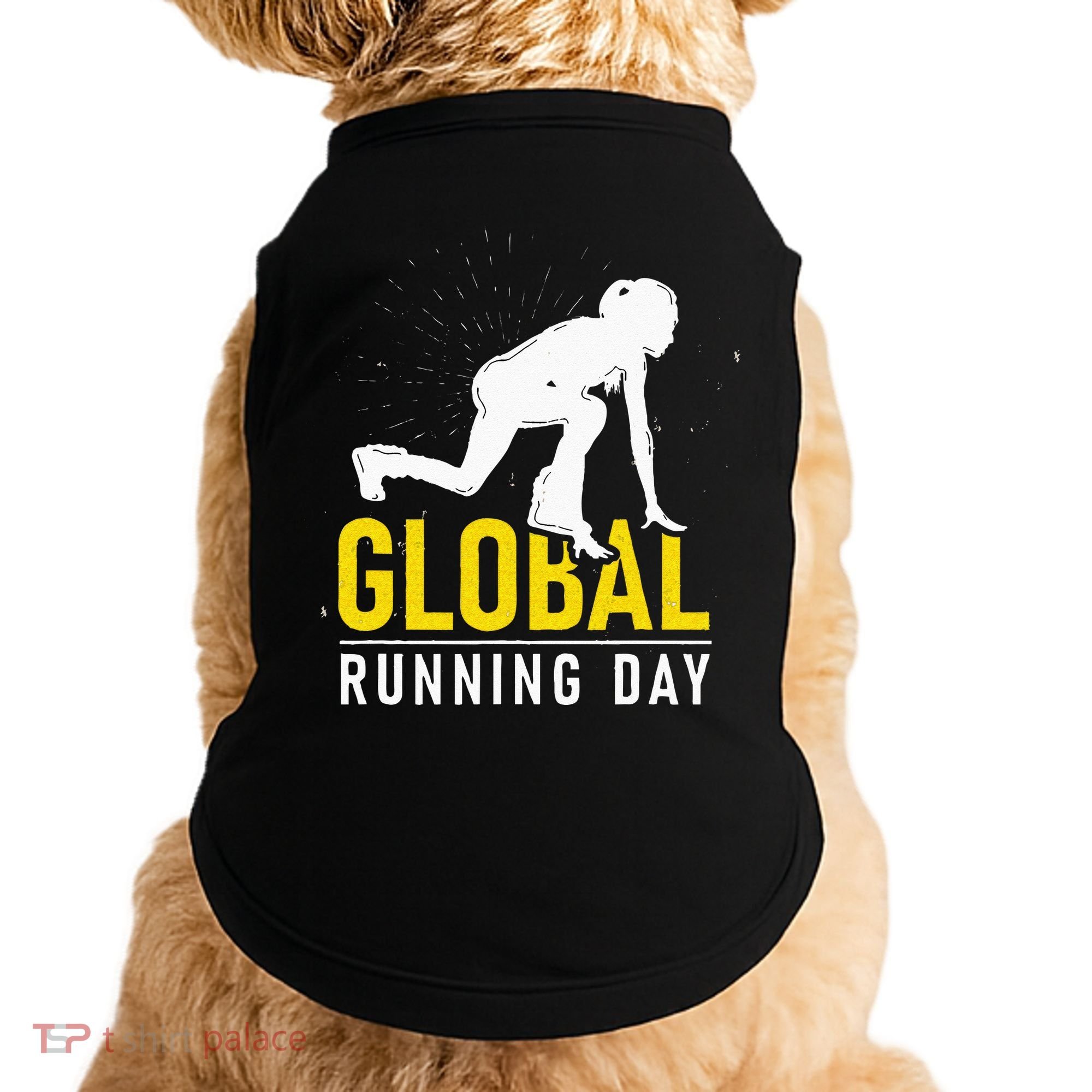 Global Running Day Gift For Runner Workout & Run Friends Doggie Tank