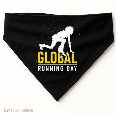Global Running Day Gift For Runner Workout & Run Friends USA-Made Doggie Bandana