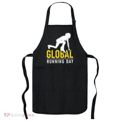 Global Running Day Gift For Runner Workout & Run Friends Apron