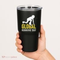 Global Running Day Gift For Runner Workout & Run Friends Tumbler thumb 2
