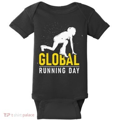 Global Running Day Gift For Runner Workout & Run Friends Baby Bodysuit
