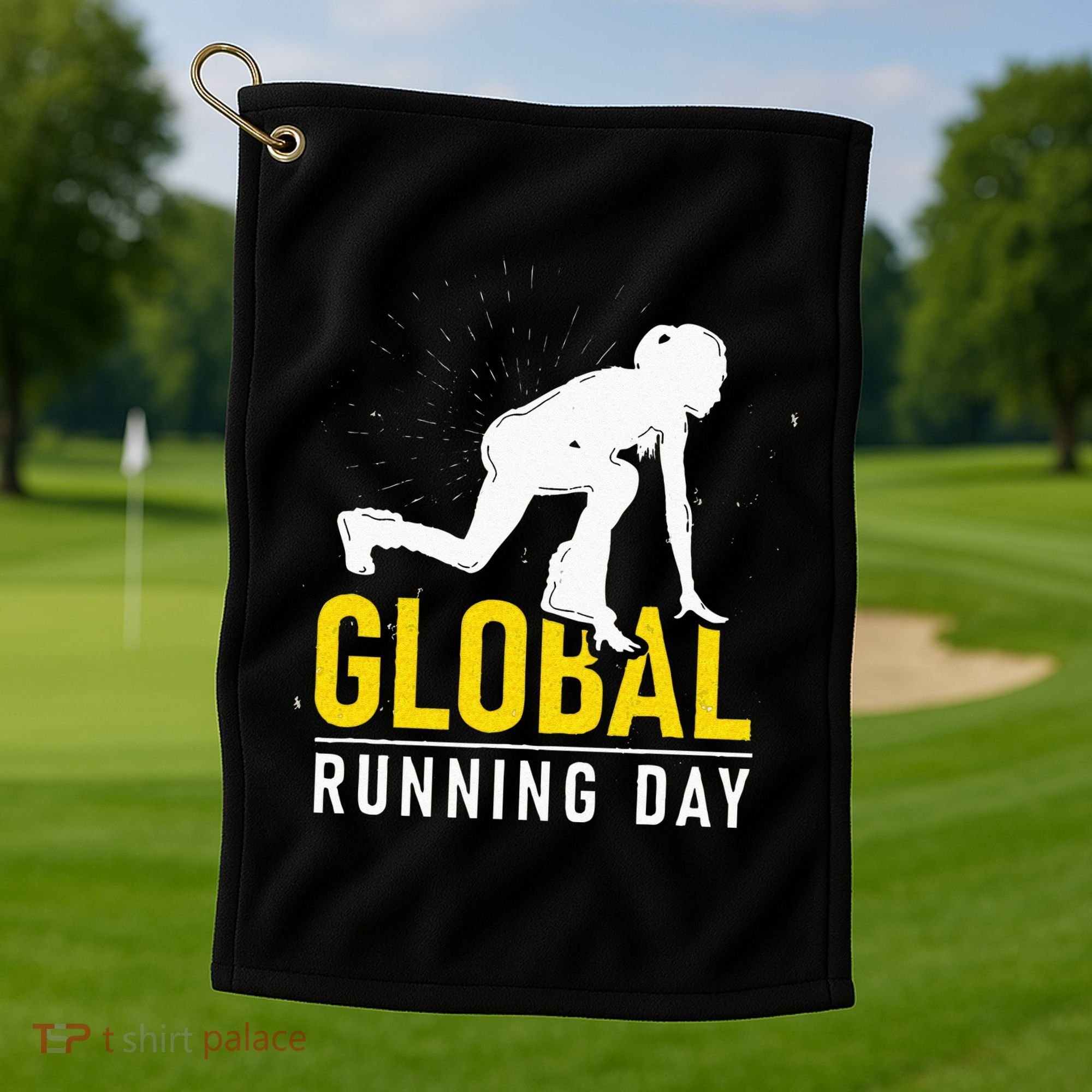 Global Running Day Gift For Runner Workout & Run Friends Golf Towel
