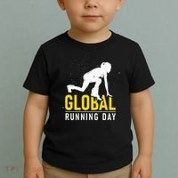 Global Running Day Gift For Runner Workout & Run Friends Toddler T-Shirt thumb 2