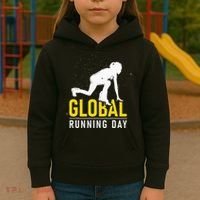 Global Running Day Gift For Runner Workout & Run Friends Kids Hoodie thumb 3