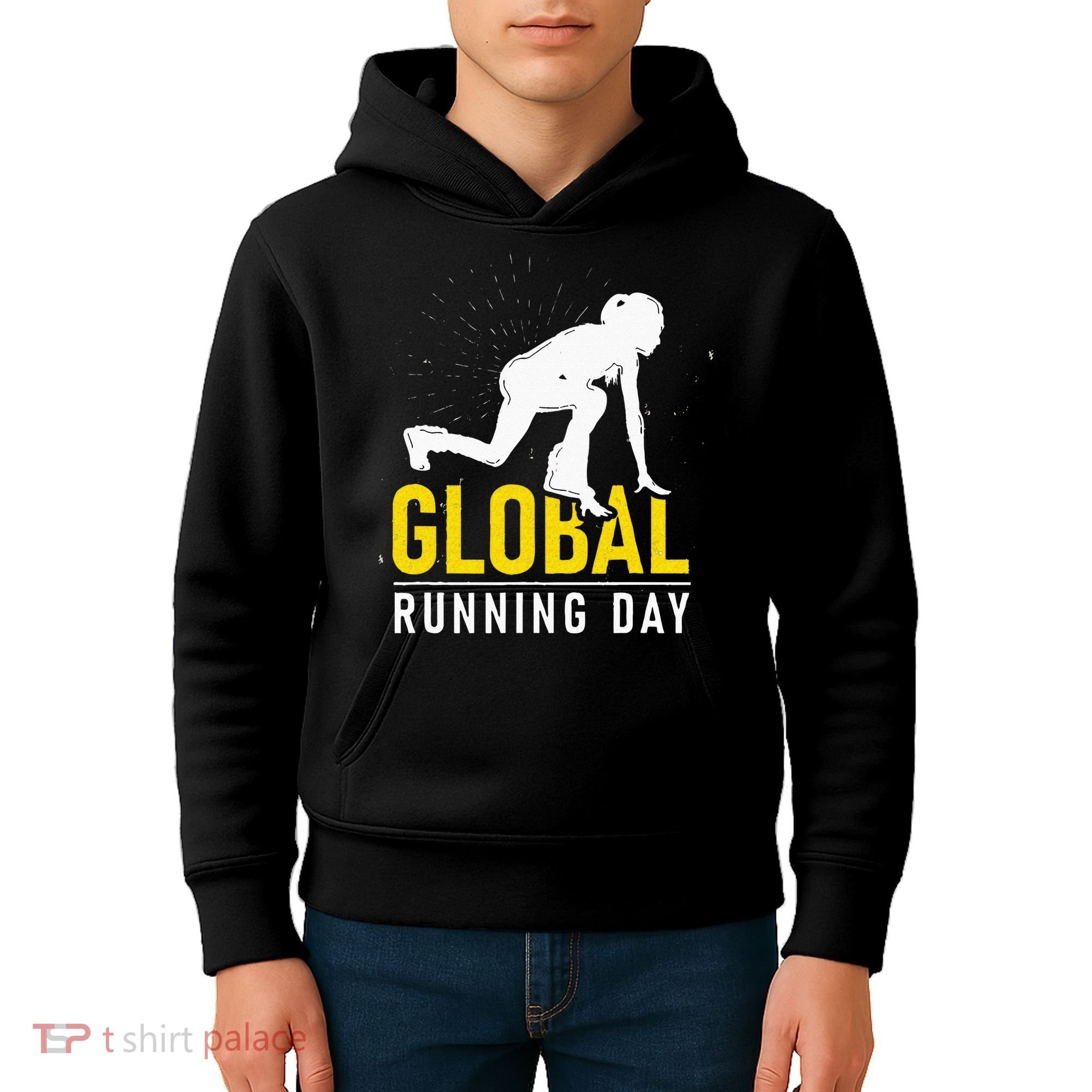 Global Running Day Gift For Runner Workout & Run Friends Kids Hoodie