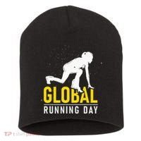 Global Running Day Gift For Runner Workout & Run Friends Short Acrylic Beanie thumb 0