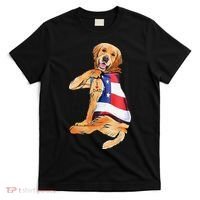 Golden Retriever Dog Tattoo I Love Dad T-Shirt thumb 0