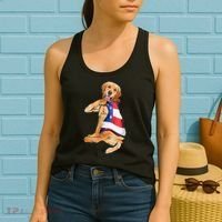 Golden Retriever Dog Tattoo I Love Dad Women's Tank Top thumb 2