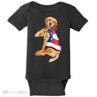 Golden Retriever Dog Tattoo I Love Dad Baby Bodysuit thumb 0