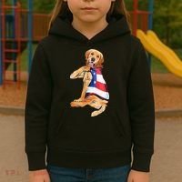 Golden Retriever Dog Tattoo I Love Dad Kids Hoodie thumb 3