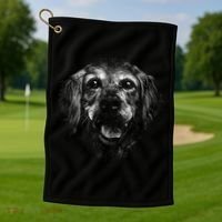 Golden Retriever Dog Golf Towel thumb 1