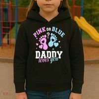 Gender Reveal Daddy Dad Kids Hoodie thumb 3