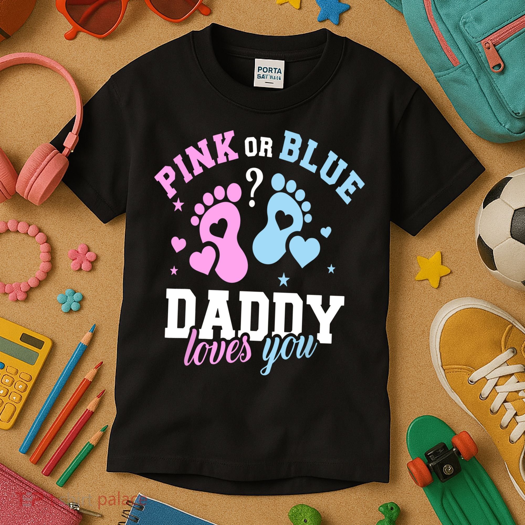 Gender Reveal Daddy Dad Kids T-Shirt