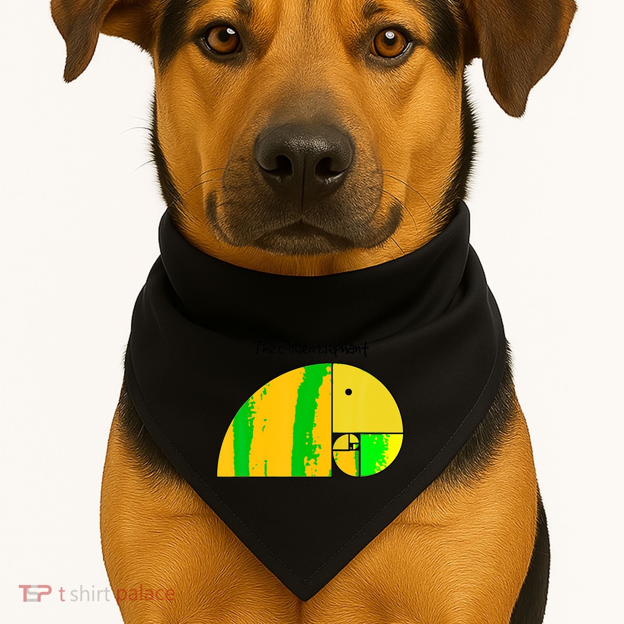 Golden Ratio Elephant Fibonacci USA-Made Doggie Bandana