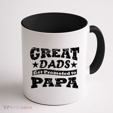 Great Dads Get Promoted To Papa Coffee Mug back