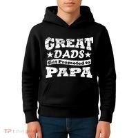 Great Dads Get Promoted To Papa Kids Hoodie thumb 4