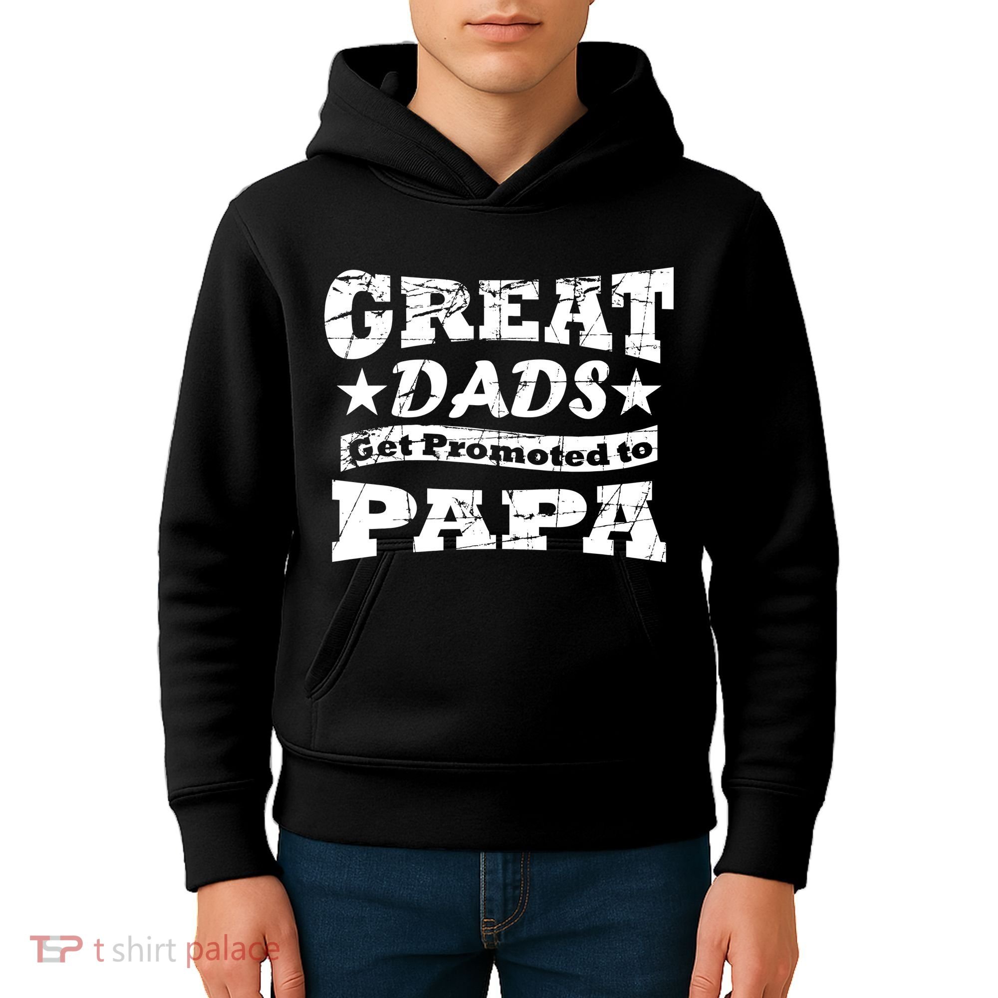 Great Dads Get Promoted To Papa Kids Hoodie