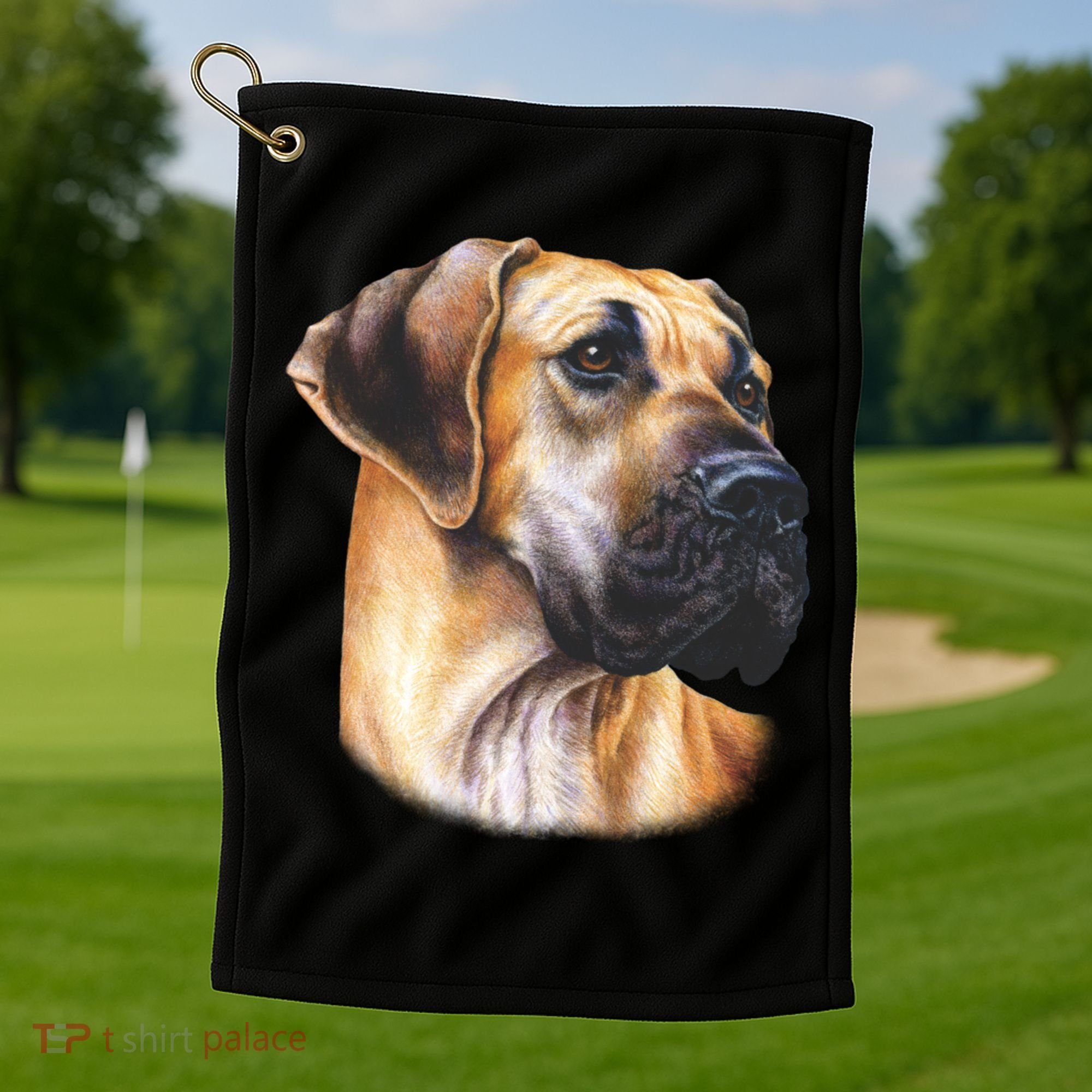 Great Dane Face Golf Towel