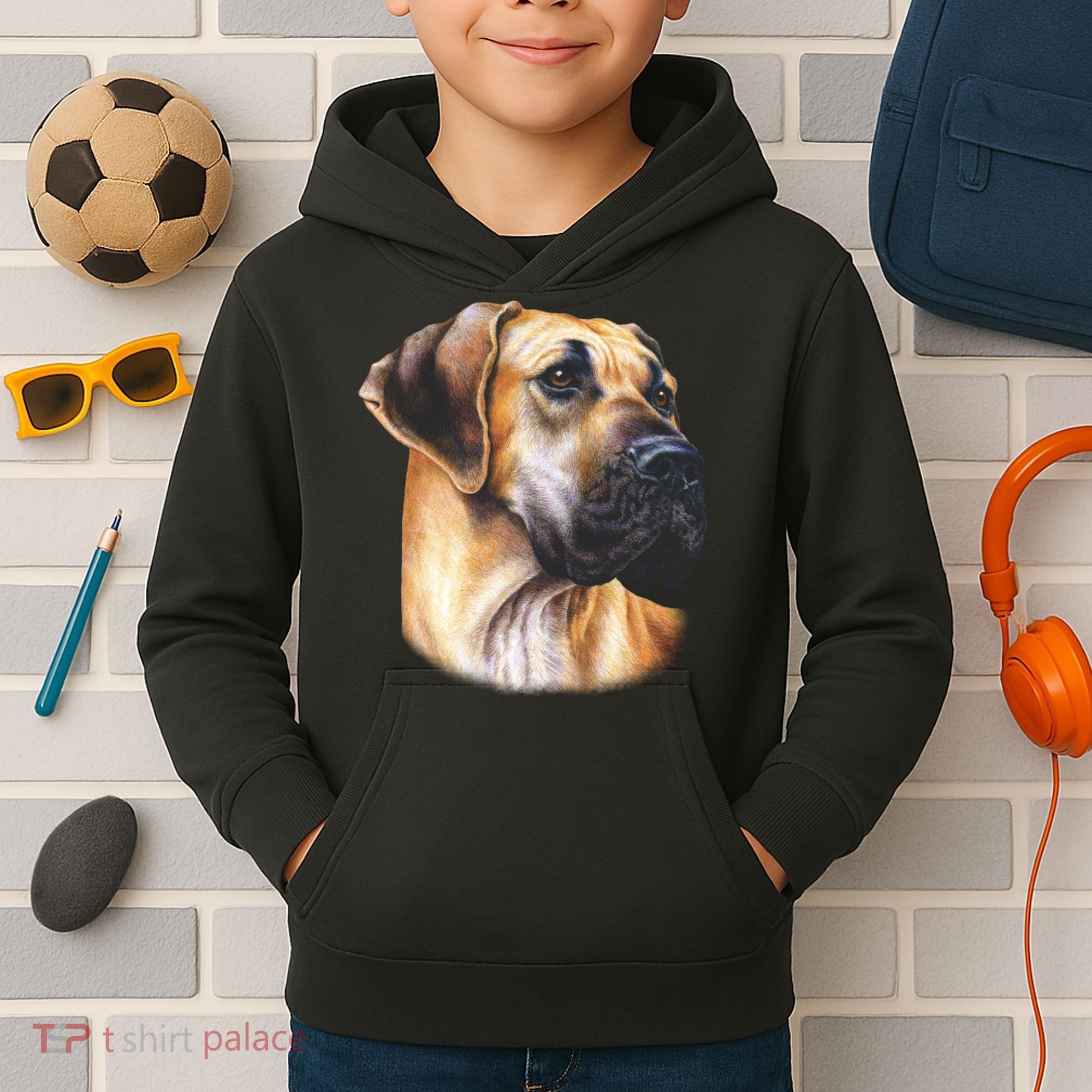 Great Dane Face Kids Hoodie
