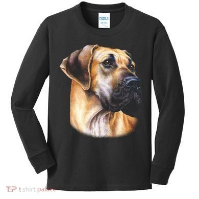 Great Dane Face Kids Long Sleeve Shirt
