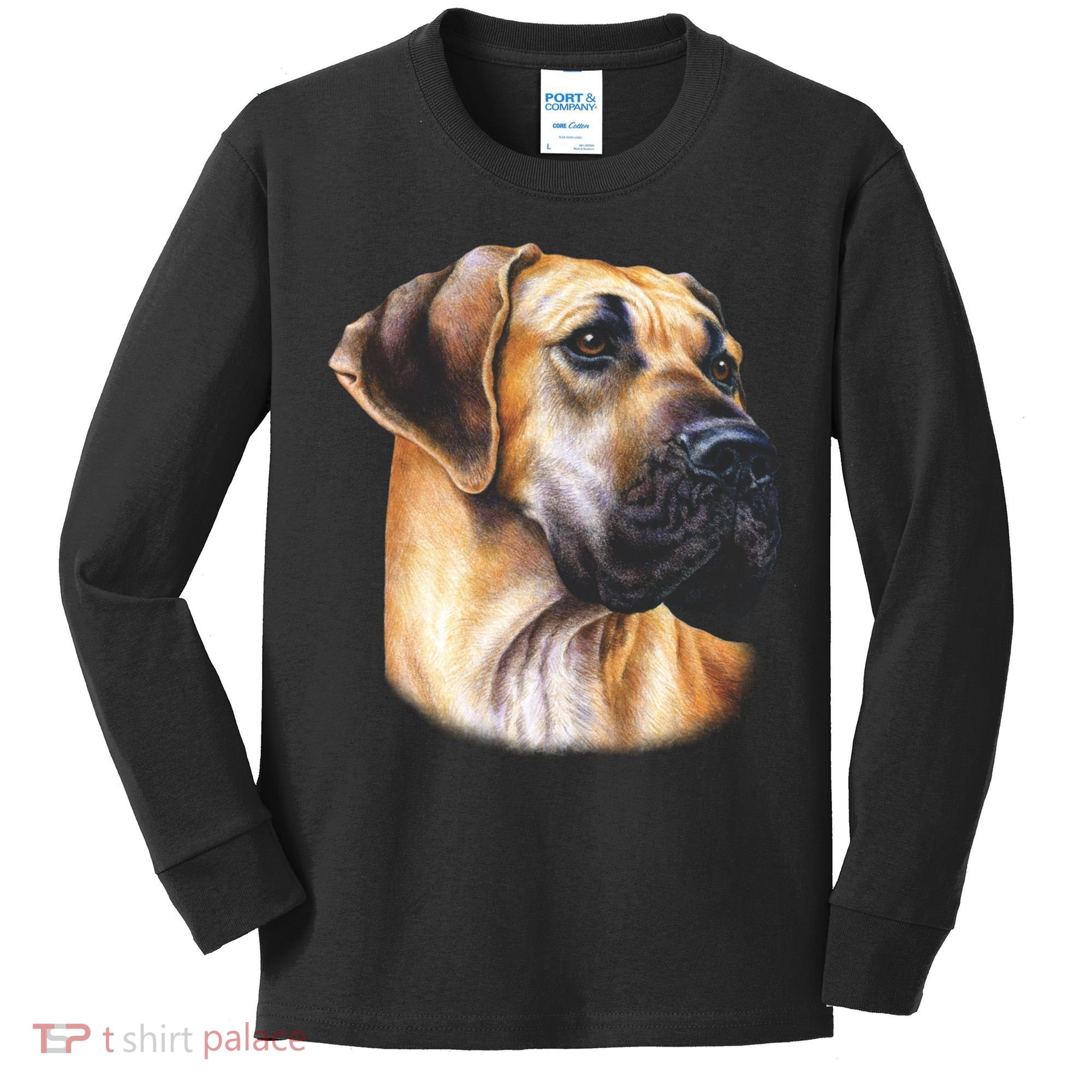 Great Dane Face Kids Long Sleeve Shirt