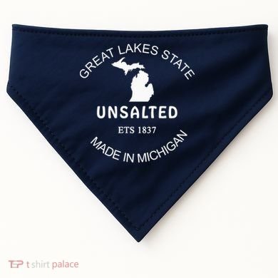 Great Lakes State Unsalted Est 1837 Made In Michigan USA-Made Doggie Bandana
