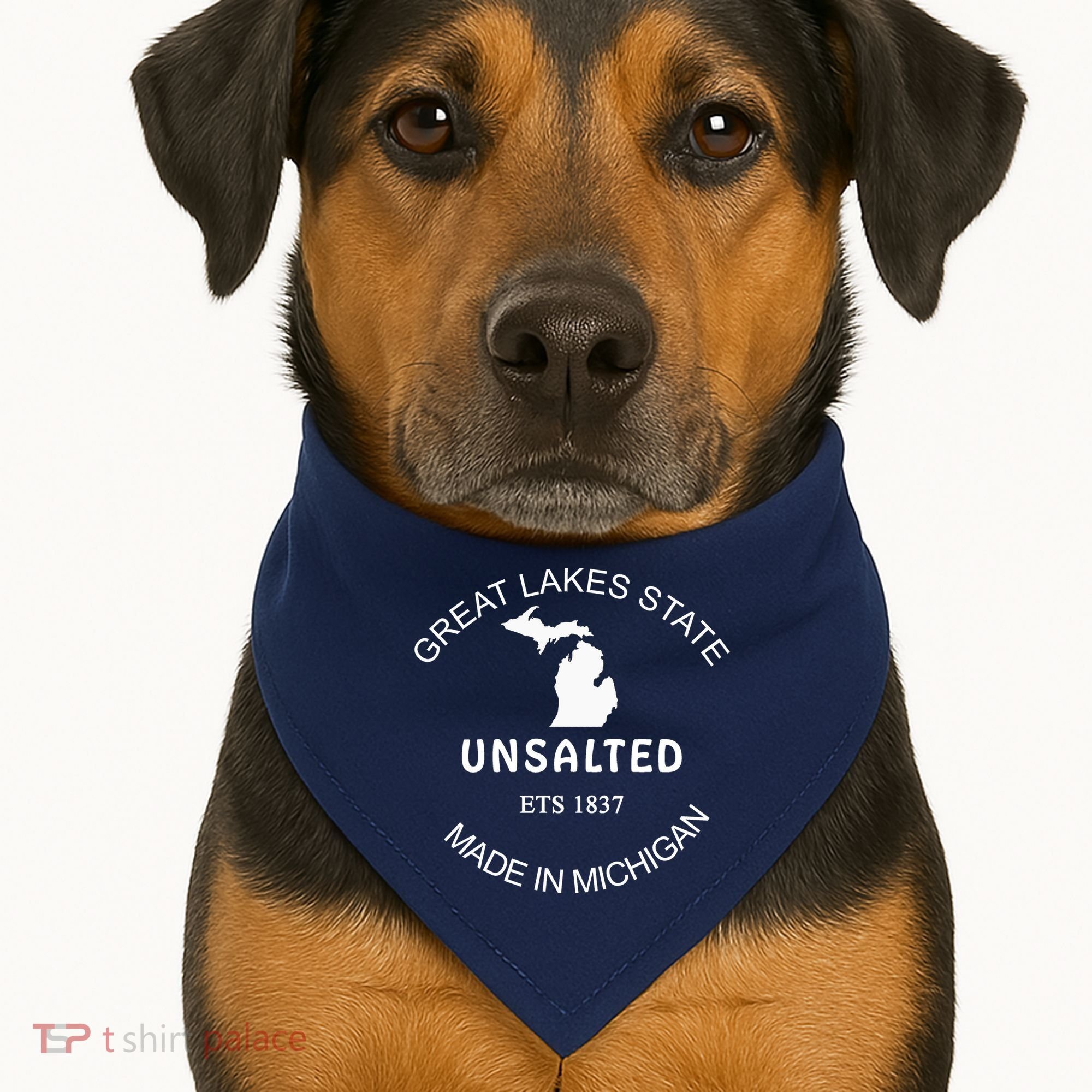 Great Lakes State Unsalted Est 1837 Made In Michigan USA-Made Doggie Bandana