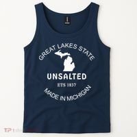 Great Lakes State Unsalted Est 1837 Made In Michigan Tank Top thumb 2