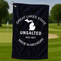 Great Lakes State Unsalted Est 1837 Made In Michigan Golf Towel thumb 1