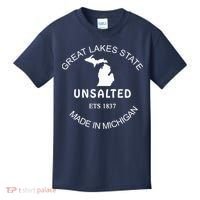 Great Lakes State Unsalted Est 1837 Made In Michigan Kids T-Shirt thumb 0