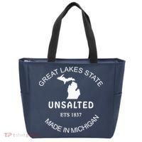 Great Lakes State Unsalted Est 1837 Made In Michigan Tote Bag thumb 0