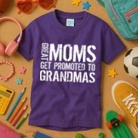 Great Moms Get Promoted To Grandmas Kids T-Shirt thumb 3