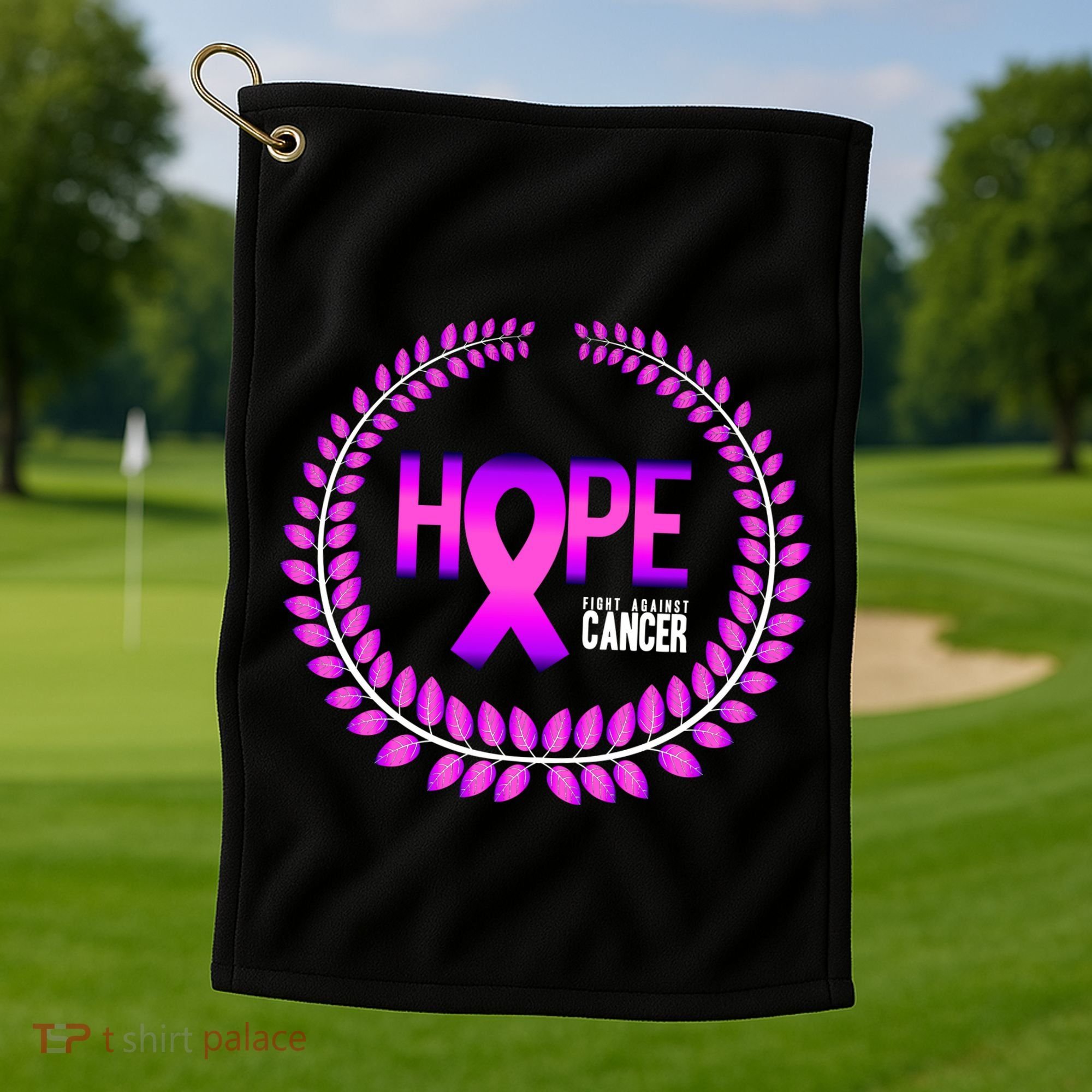 Great Seal Of Hope Breast Cancer Ribbon Golf Towel
