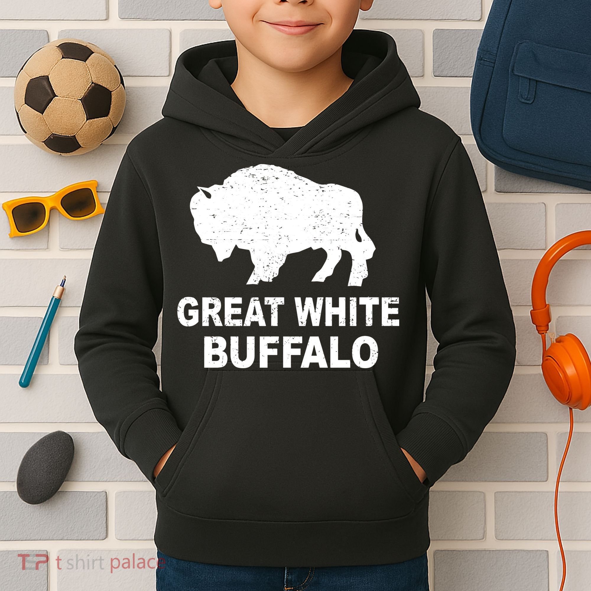 Great White Buffalo Kids Hoodie