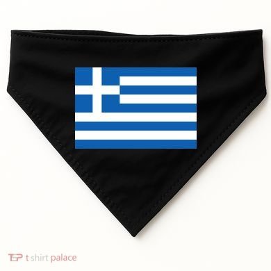 Greece Flag USA-Made Doggie Bandana