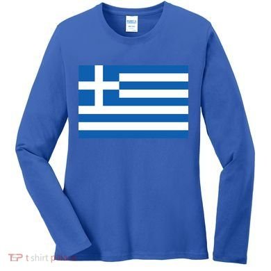 Greece Flag Women's Long Sleeve Shirt