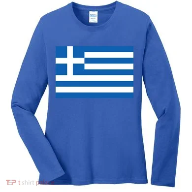 Greece Flag Women's Long Sleeve Shirt