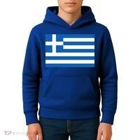 Greece Flag Kids Hoodie thumb 4