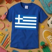 Greece Flag Kids T-Shirt thumb 3