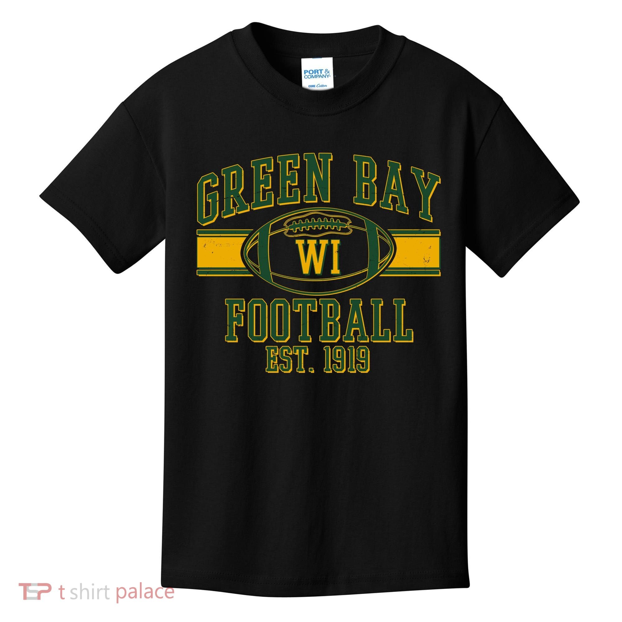 Green Bay Football EST 1919 Kids T-Shirt
