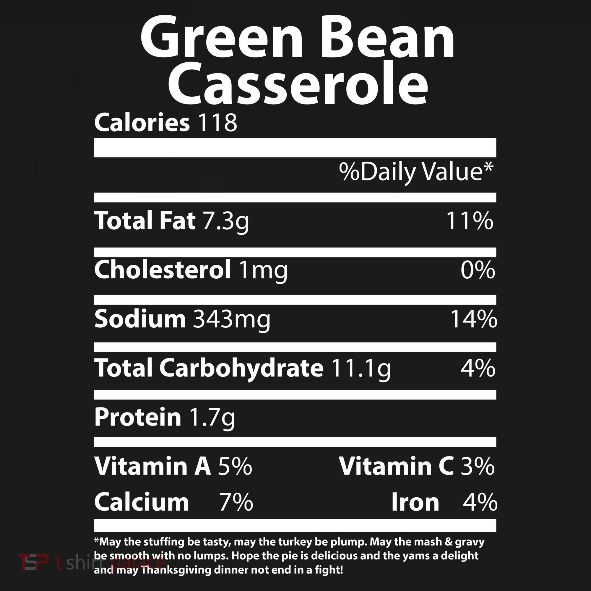 Green Bean Casserole Nutritional Facts Funny Thanksgiving Button