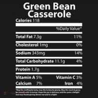Green Bean Casserole Nutritional Facts Funny Thanksgiving Ornament thumb 1