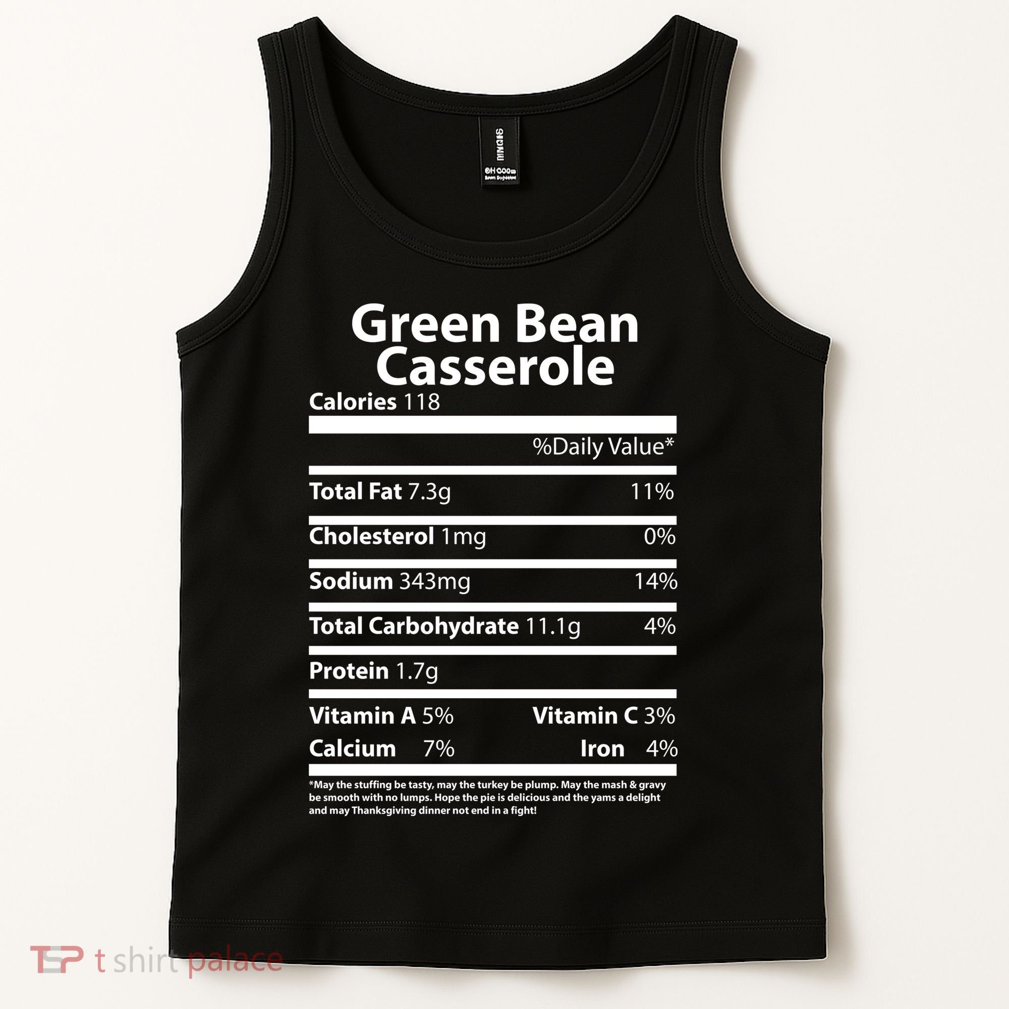 Green Bean Casserole Nutritional Facts Funny Thanksgiving Tank Top