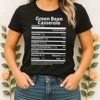 Green Bean Casserole Nutritional Facts Funny Thanksgiving Women's T-Shirt thumb 2