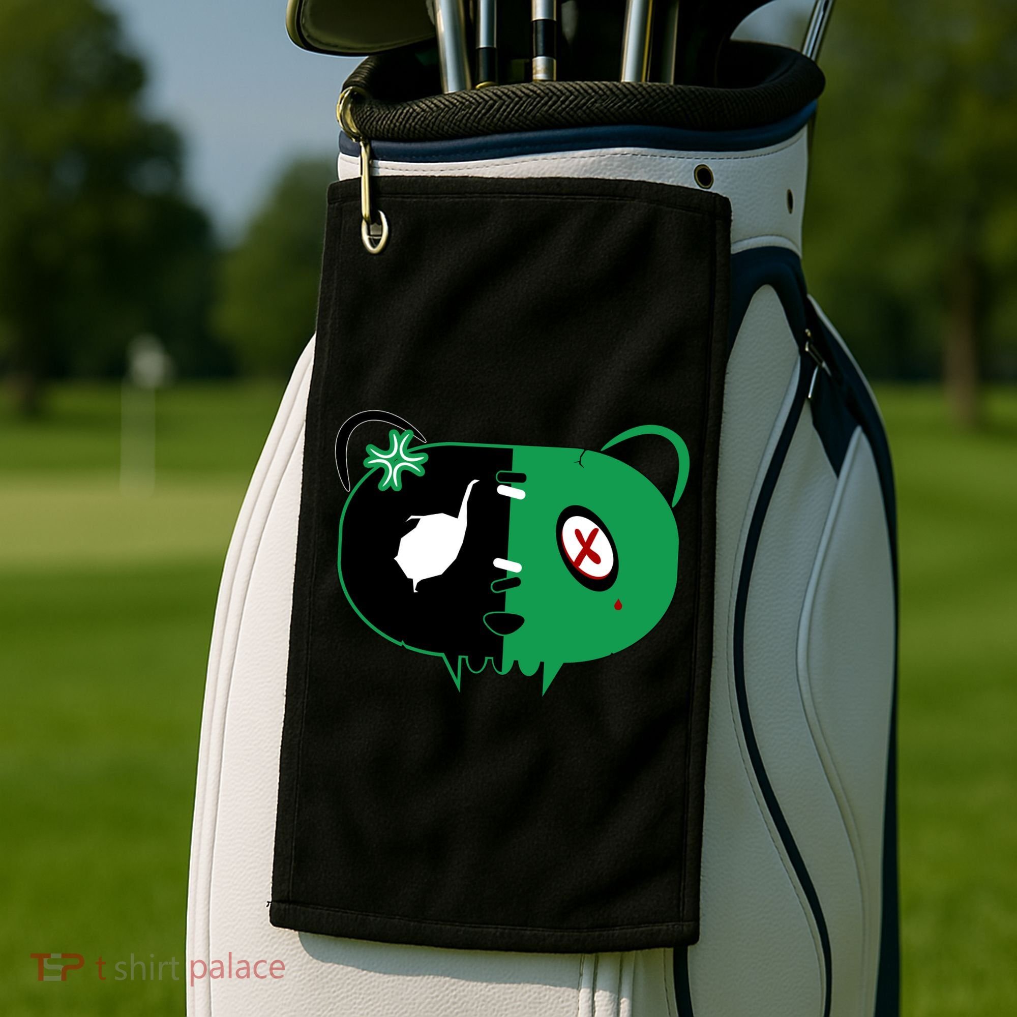 Green Bear Golf Towel